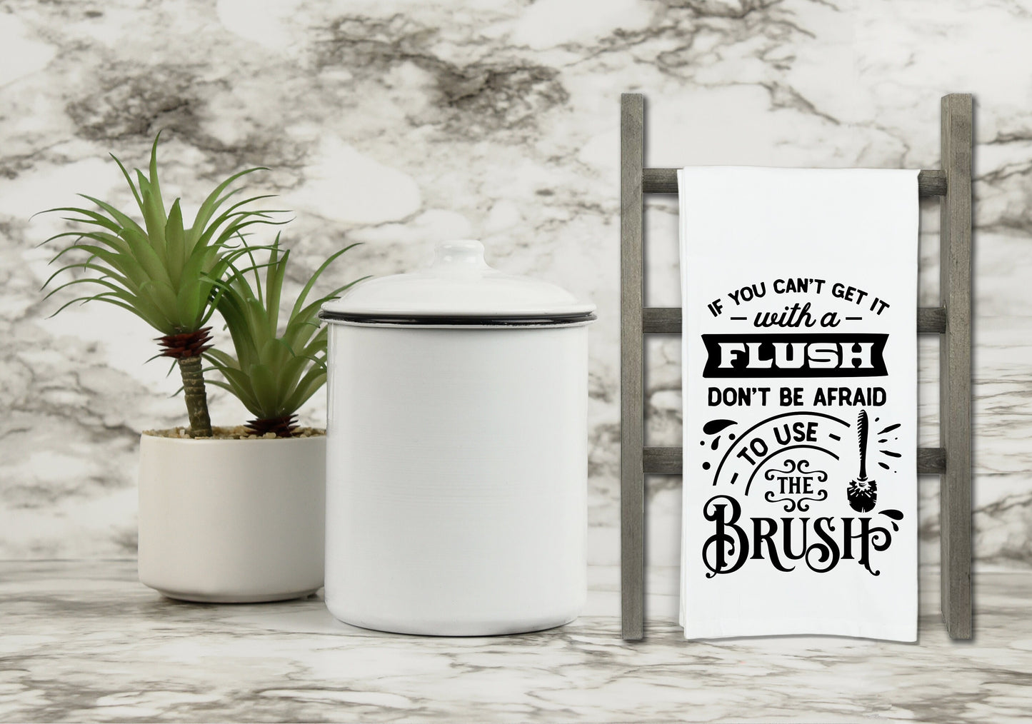 Set of 6 Funny Bathroom Hand Towels - Flour Sack Towel Gift Set - Housewarming Hostess Birthday Christmas Mothers Day Gift for Women Men