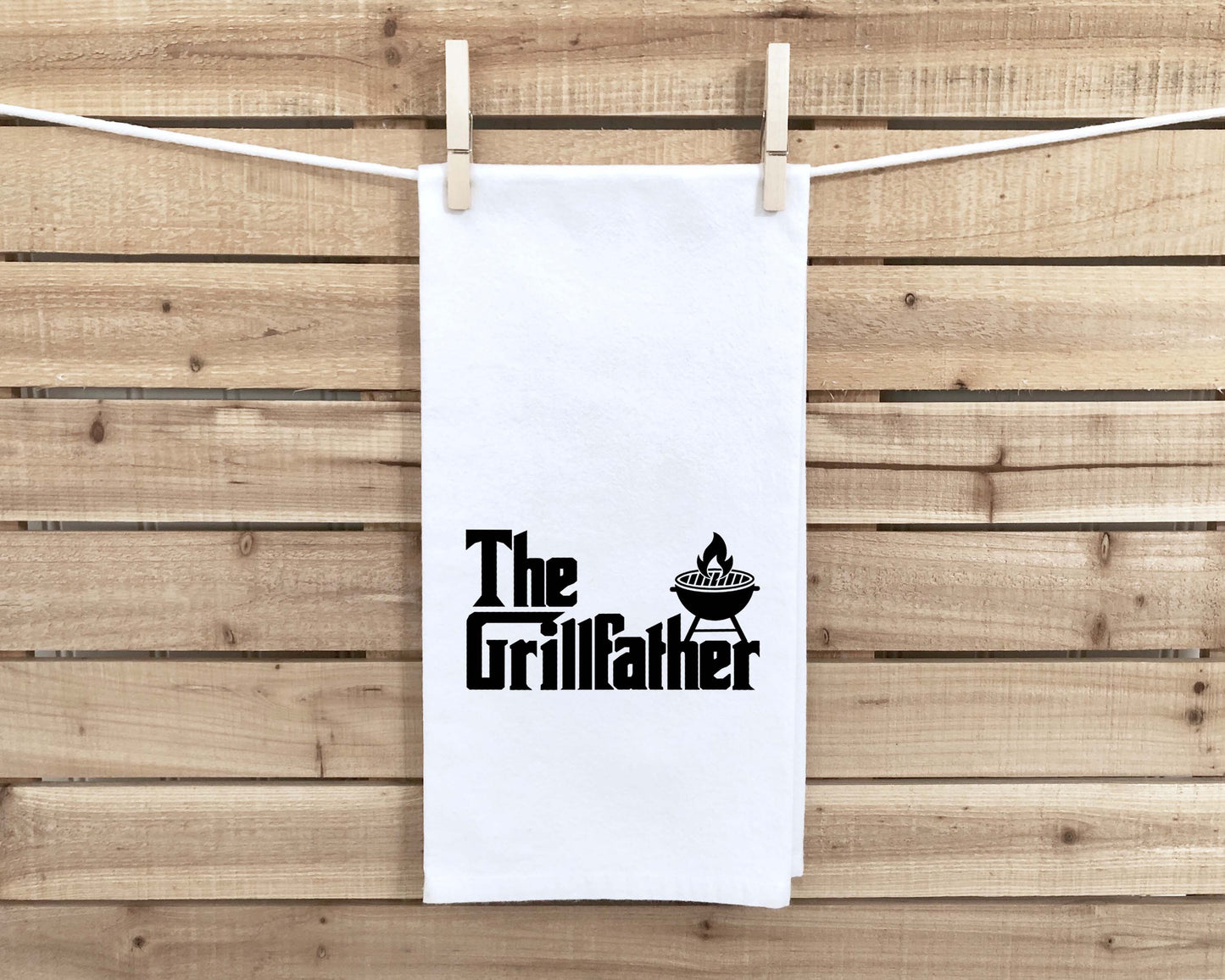 The Grillfather Shirt and Kitchen Towel Gift Set - T-shirt and 3 Towels - Funny Cool Father's Day Gift for Men Who Love to Grill BBQ Cook