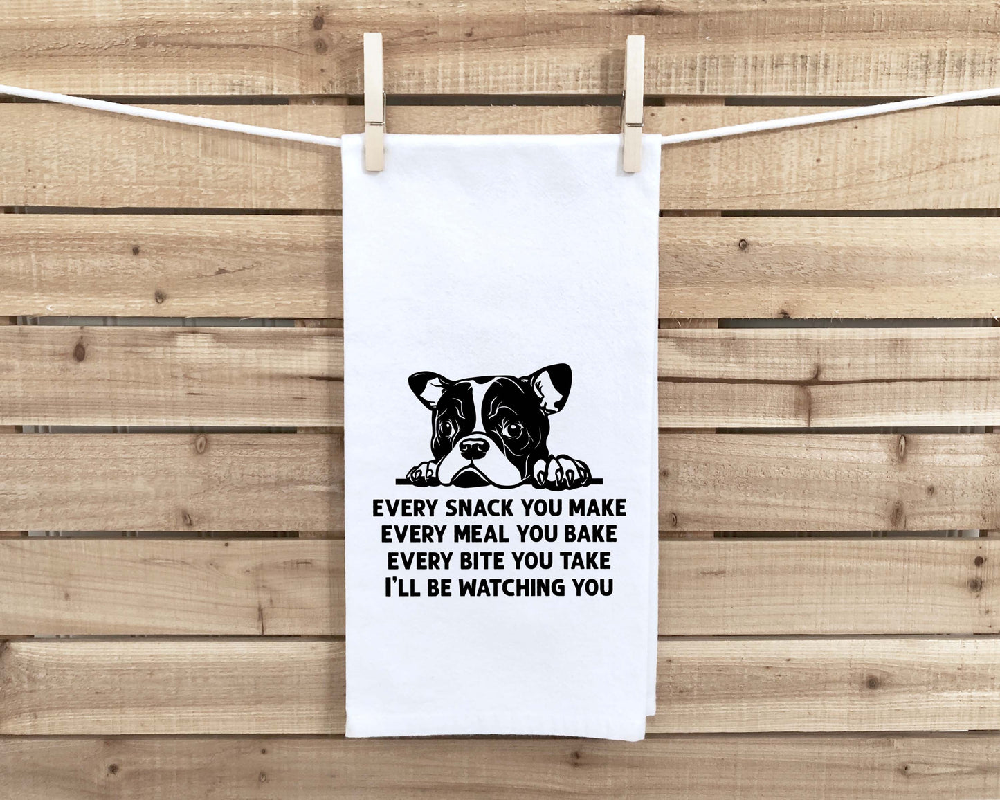 French Bulldog Flour Sack Kitchen Towel Funny Frenchie Dish Cloth Housewarming Hostess Birthday Christmas Gift for Women Men Mom Dog Lovers
