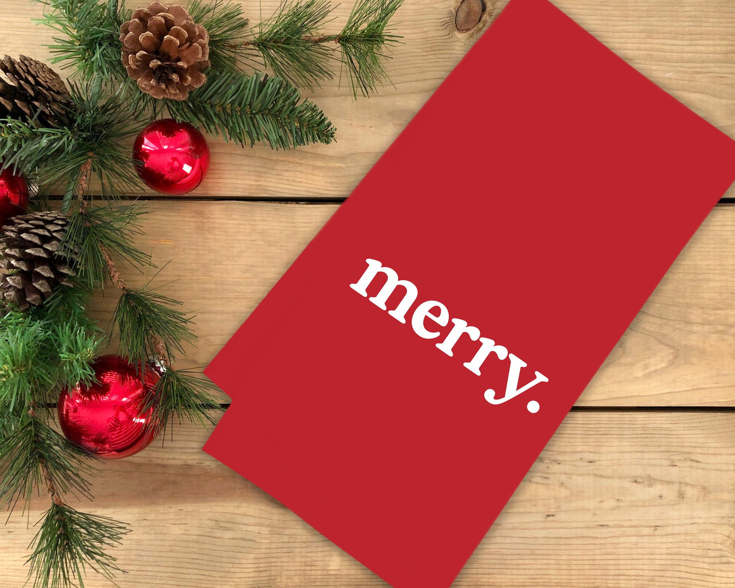 Set of 3 Red Christmas Flour Sack Towels with Hanging Loop Dish Hand Towel Kitchen Decor Cute Holiday for Women Mom Grandma Daughter Wife