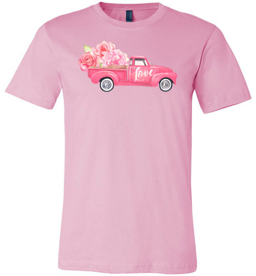 Pink Love Truck Valentines Day Shirt