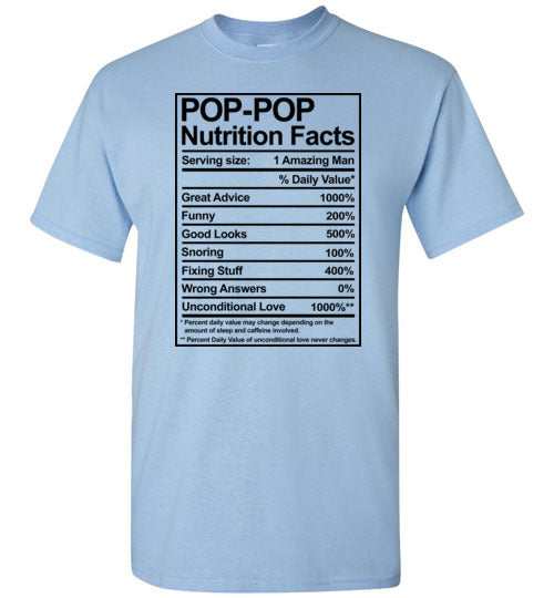 Pop-Pop Nutrition Facts Shirt