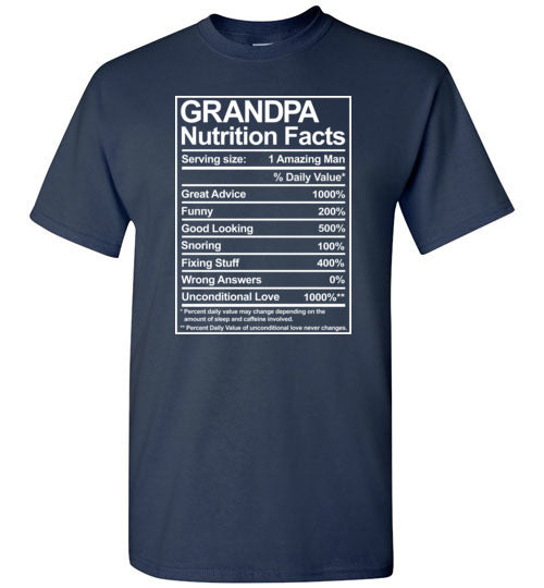 Grandpa Nutrition Facts Shirt for Men