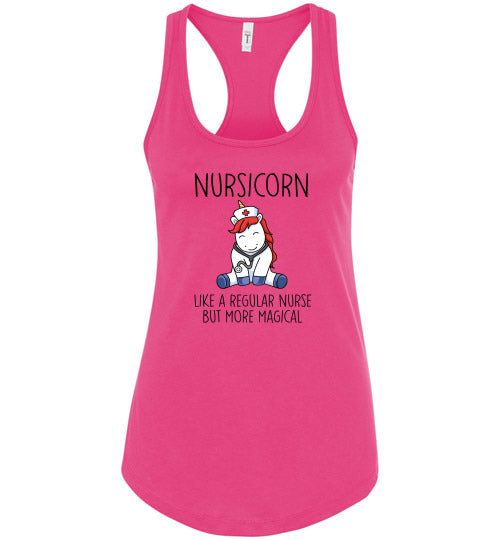 Nursicorn Like a Regular Nurse Only More Magical Raceback Tank Top
