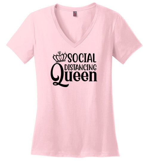 Social Distancing Queen V-Neck T-Shirt