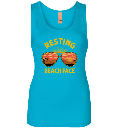Resting Beach Face Tank Top for Women