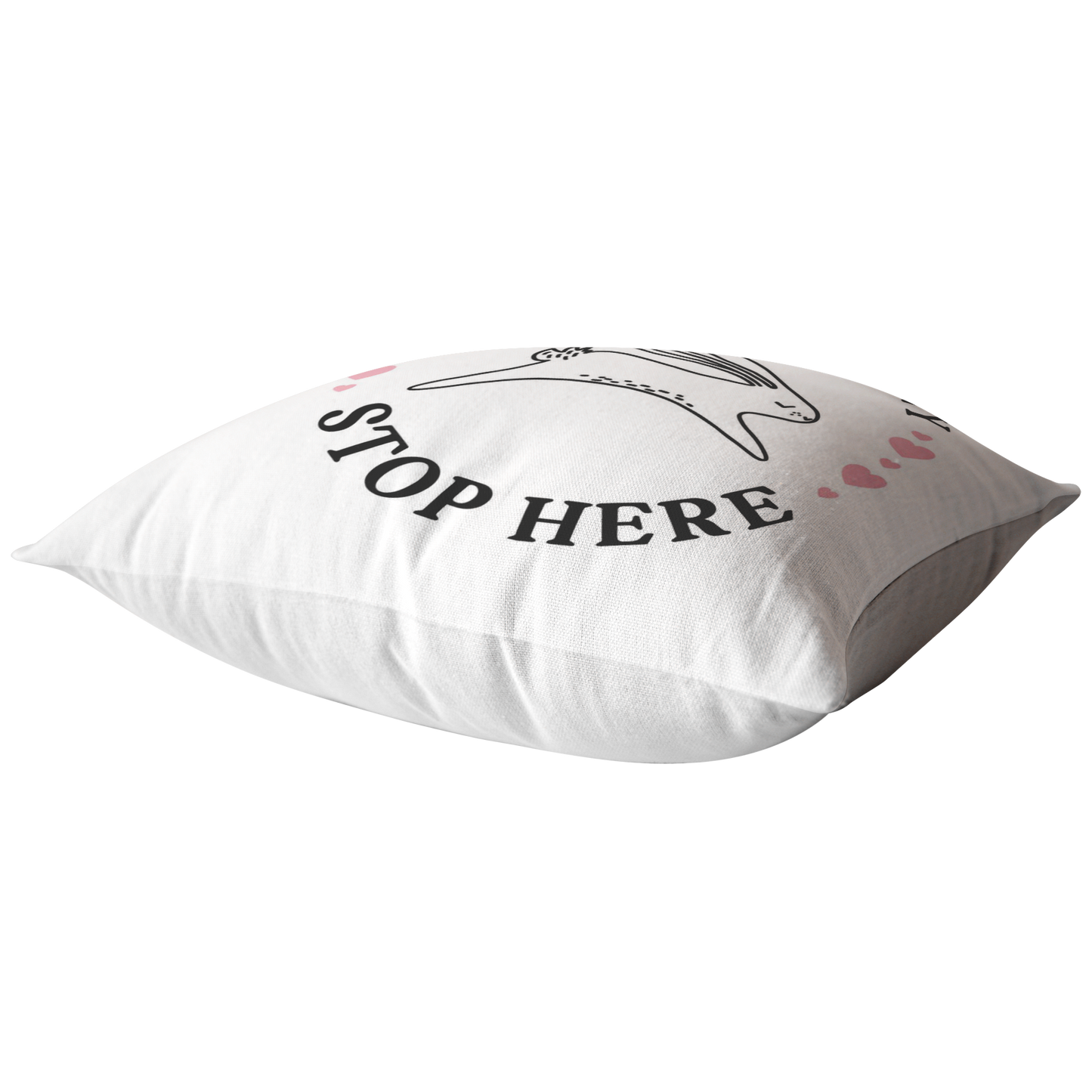 Easter Bunny Stop Here Stuffed Throw Pillow or Zip Pillow Cover