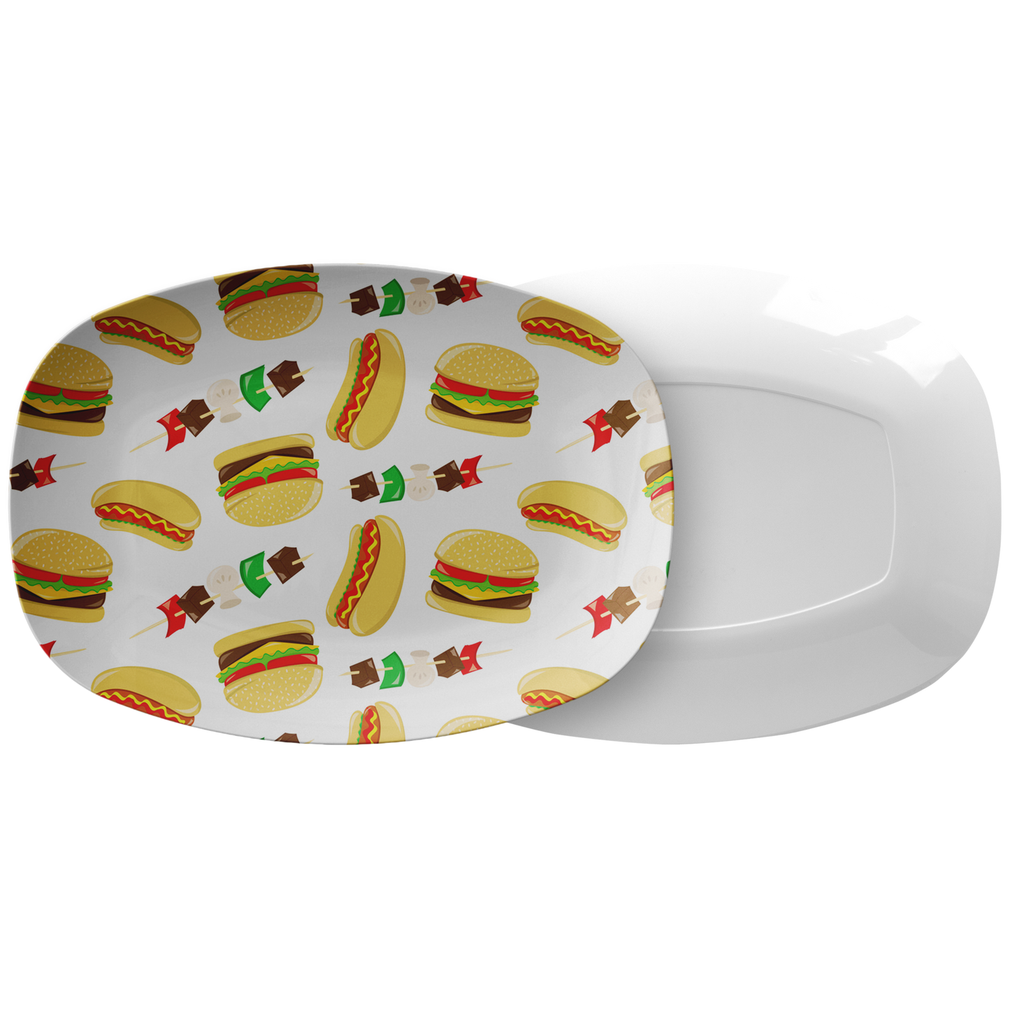 Hamburger and Hot Dog Pattern Grilling Platter