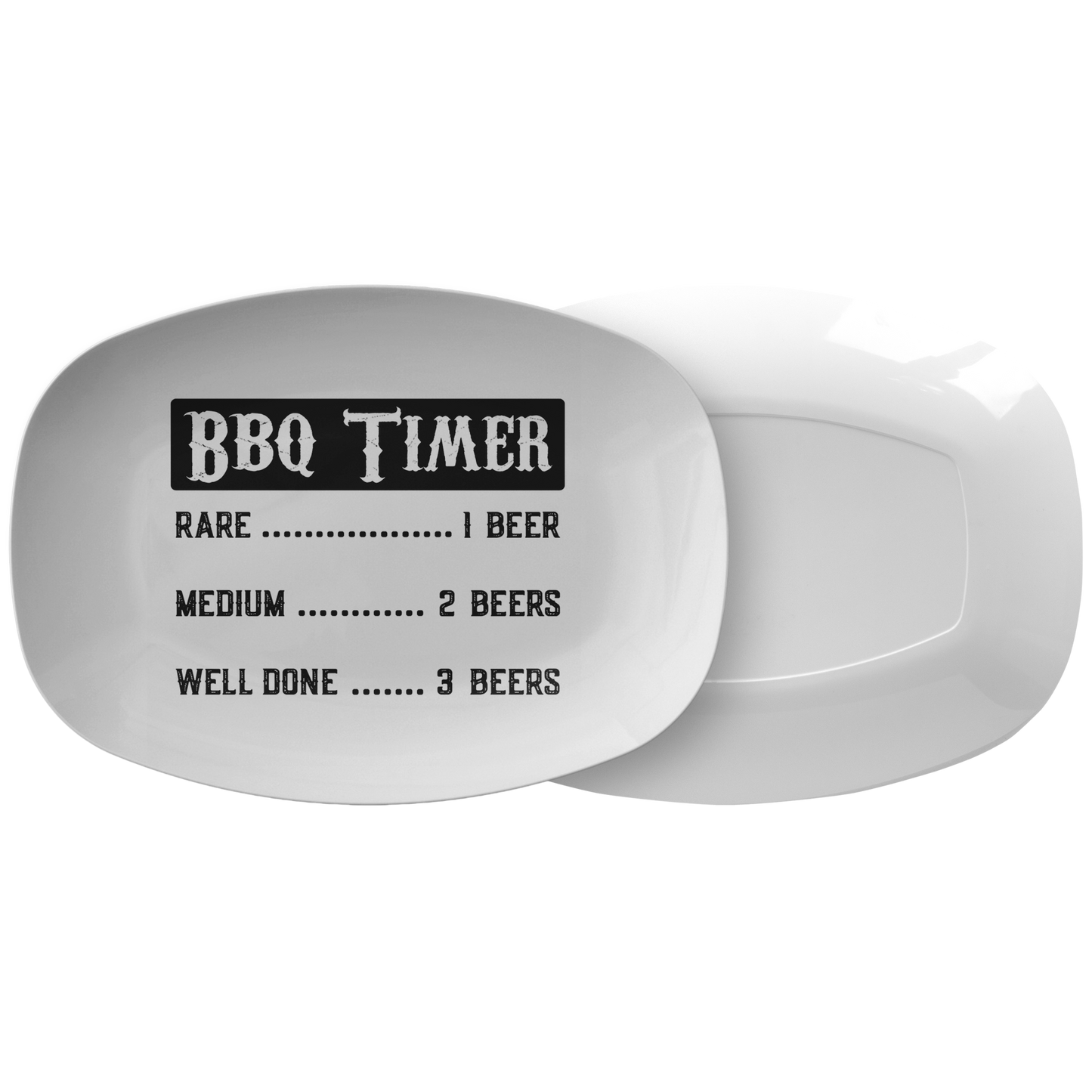 Funny BBQ Timer Grilling Platter Gift for Men Dad Grandpa | Barbecue Serving Tray Birthday Fathers Day Gift for