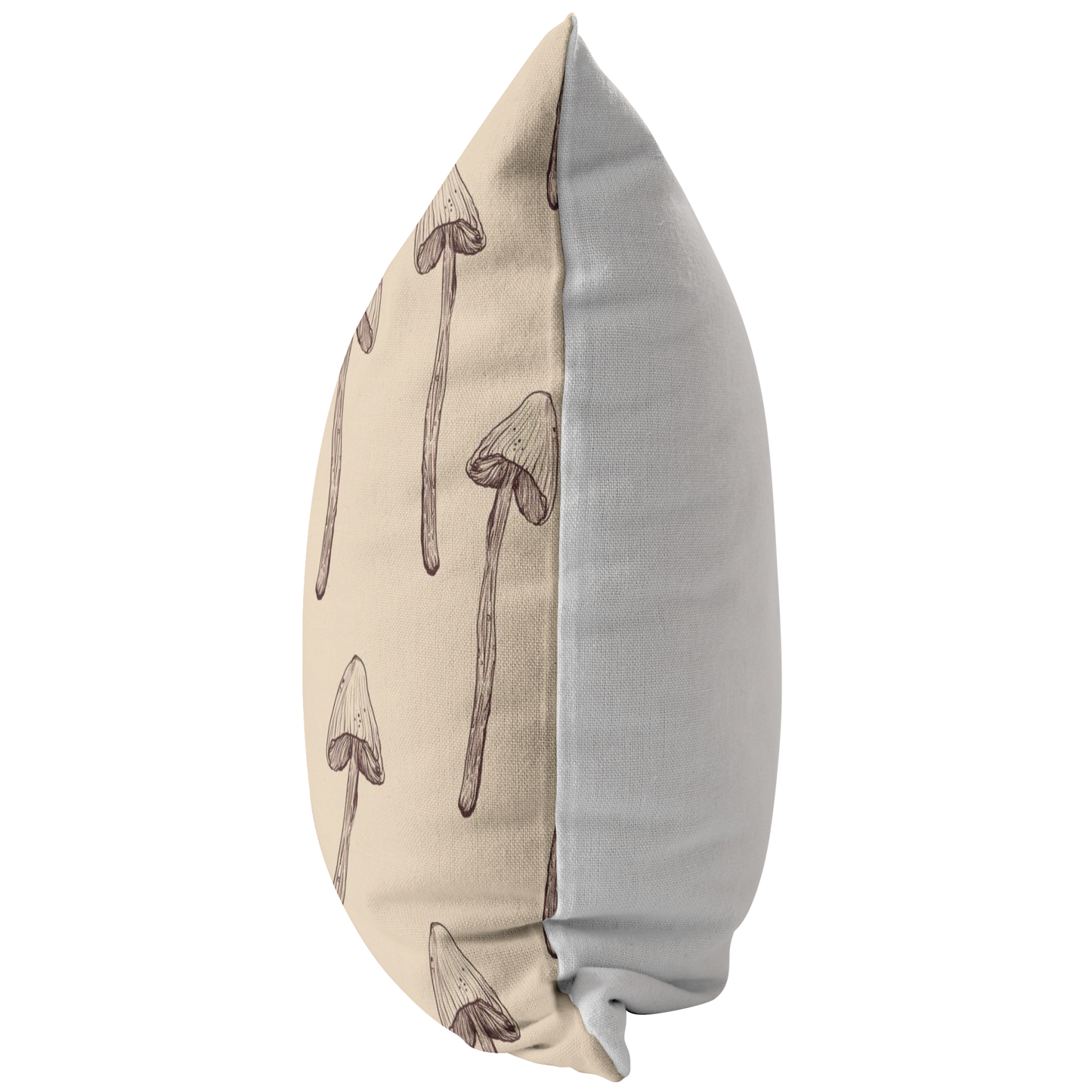 Magic Mushroom Pillow Cover | Psilocybin Mushroom Home Decor | Beige Brown Neutral Earth Tones