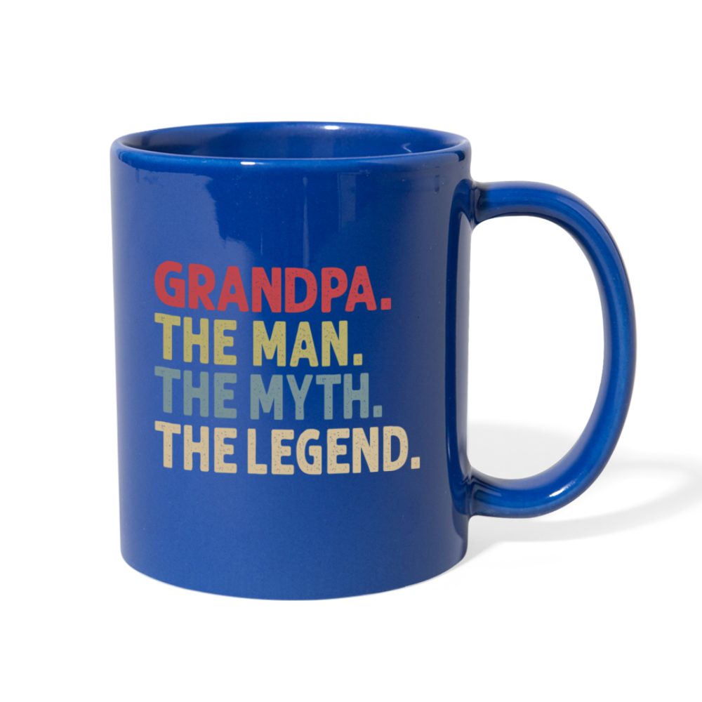 Grandpa the Man the Myth the Legend Full Color Mug - royal blue