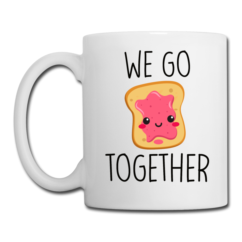 We Go Together Peanut Butter and Jelly Mug - white