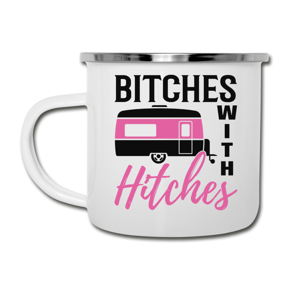 Bitches with Hitches Camping Mug - white