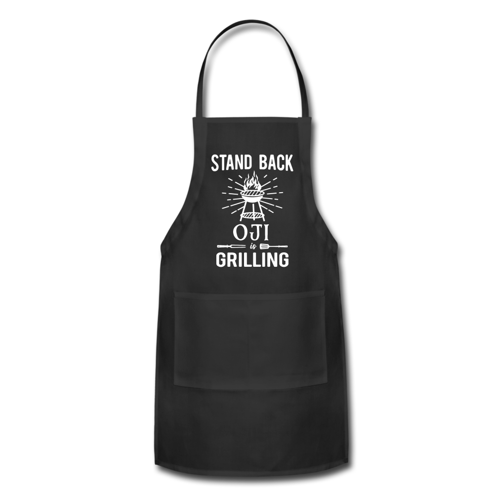 Stand Back Oji Is Grilling Adjustable Apron - black