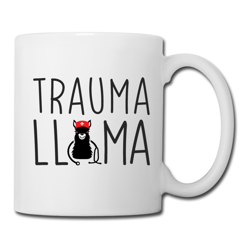 Trauma Llama Coffee/Tea Mug - white