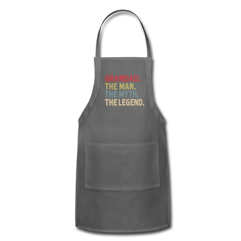 Grandad The Man the Myth the Legend Adjustable Apron - charcoal