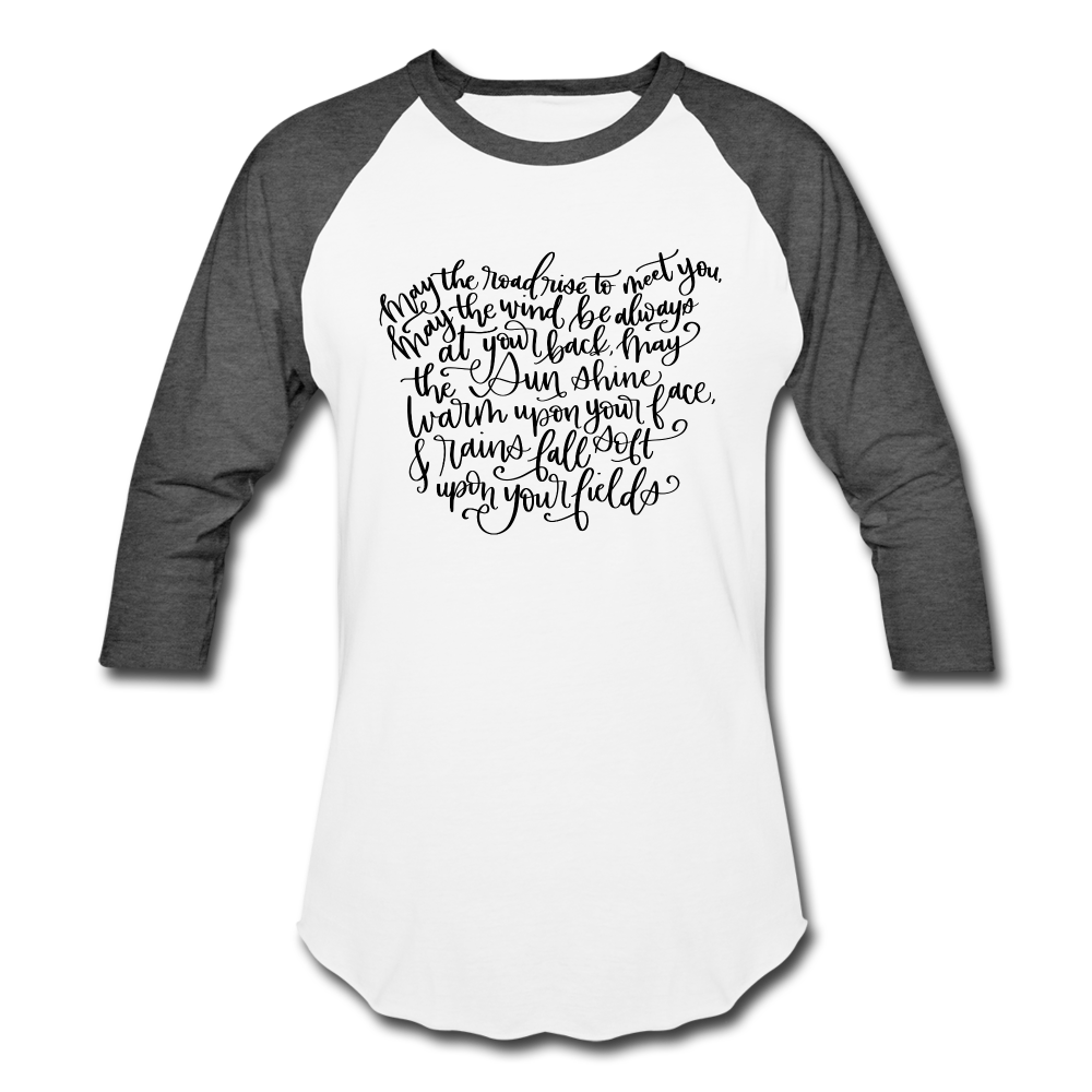 Irish Blessing Baseball T-Shirt - white/charcoal