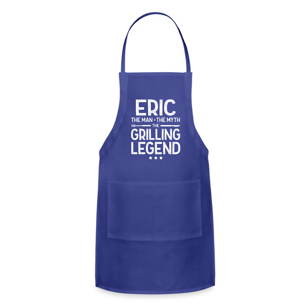 Eric the Man the Myth the Grilling Legend Adjustable Apron - royal blue