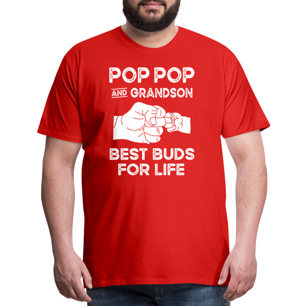 Pop Pop and Grandson Best Buds for Life Men's Premium T-Shirt - red