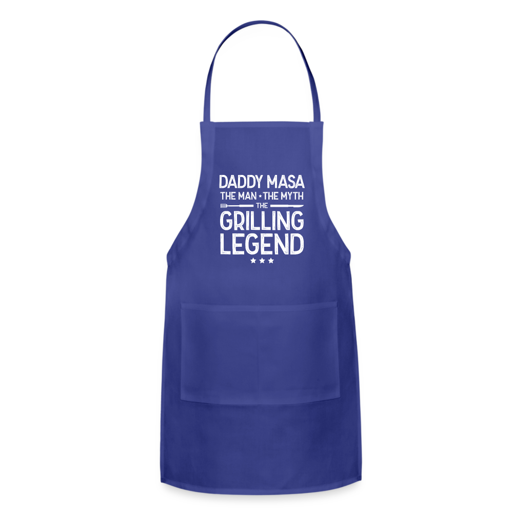 Daddy Masa the Man the Myth the Legend Adjustable Apron - royal blue