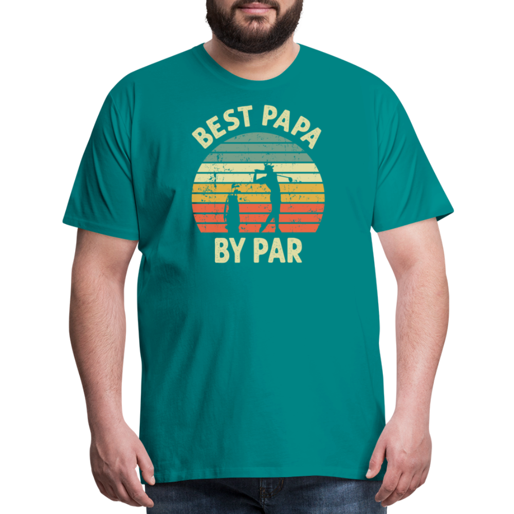 Best Papa By Par Men's Premium T-Shirt - teal