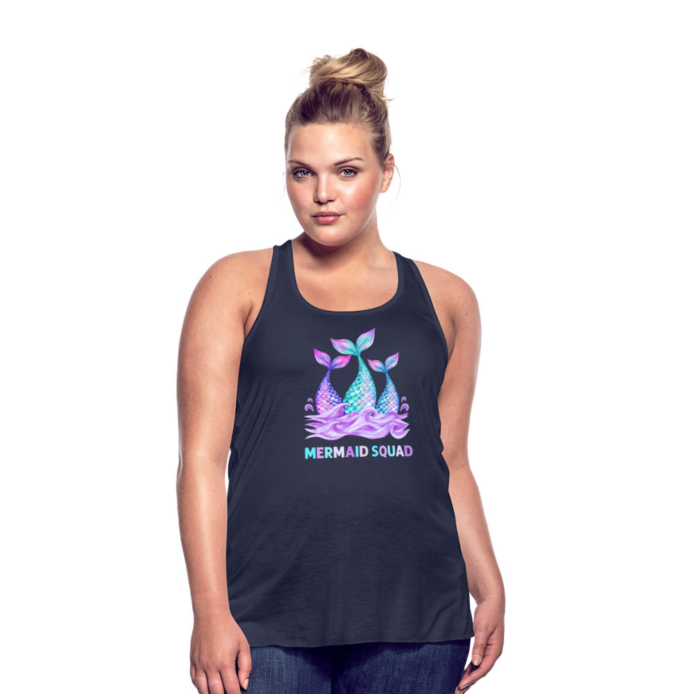 Mermaid Squad Women's Flowy Tank Top by Bella - navy