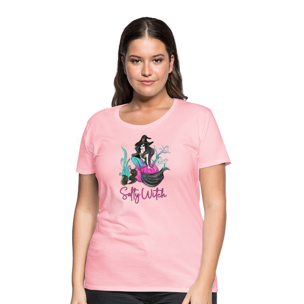 Salty Witch Mermaid Women’s Premium T-Shirt - pink