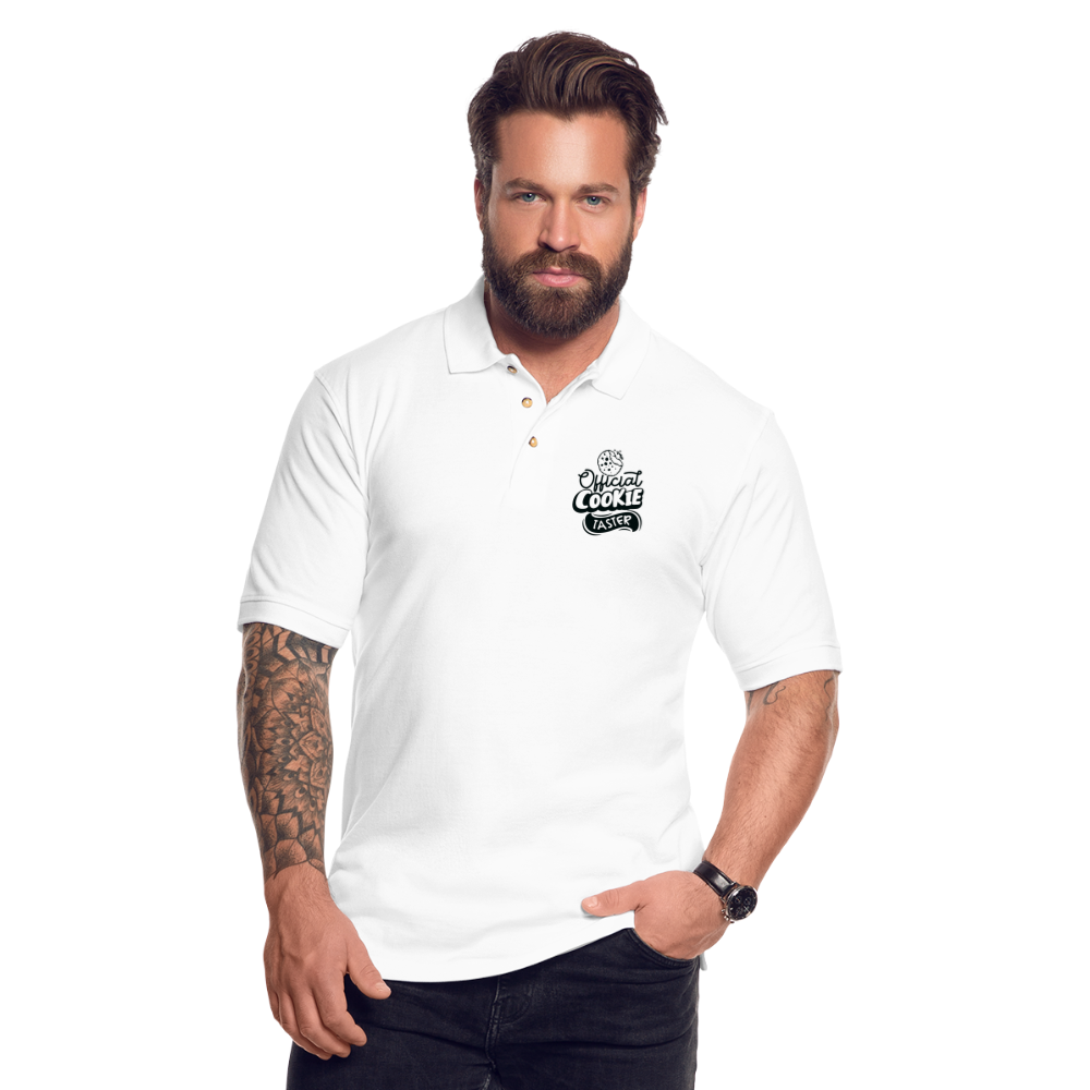 Official Cookie Taster Men's Pique Polo Shirt - white