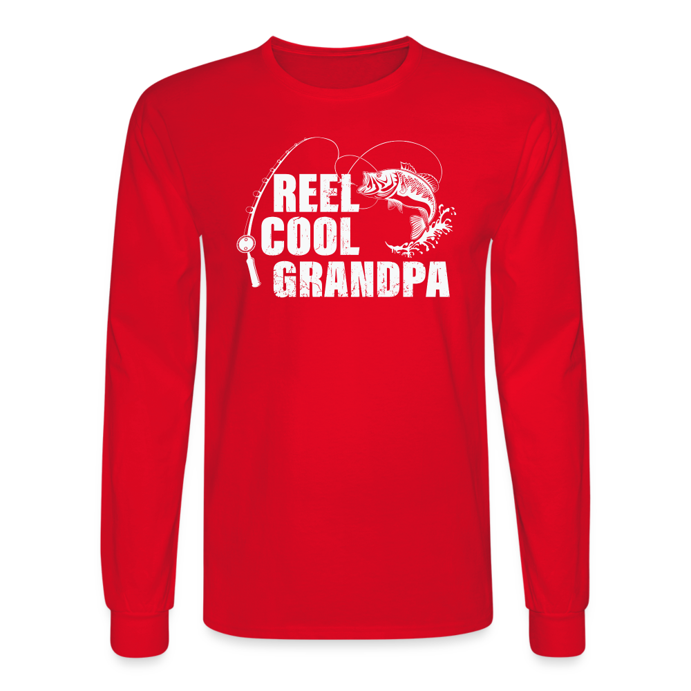 Reel Cool Grandpa Men's Long Sleeve T-Shirt - red