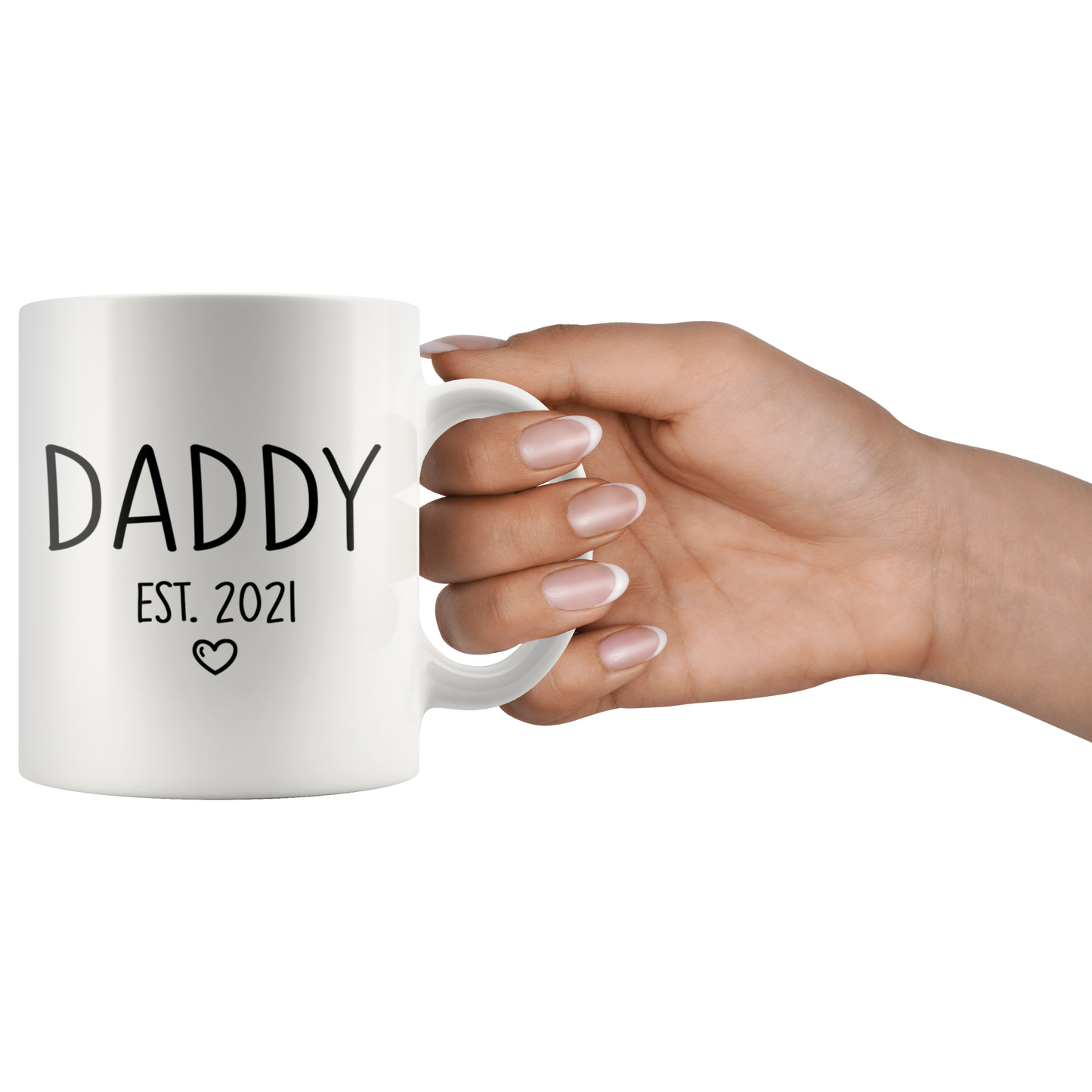 Mommy and Daddy Est 2021 Matching Mug Set