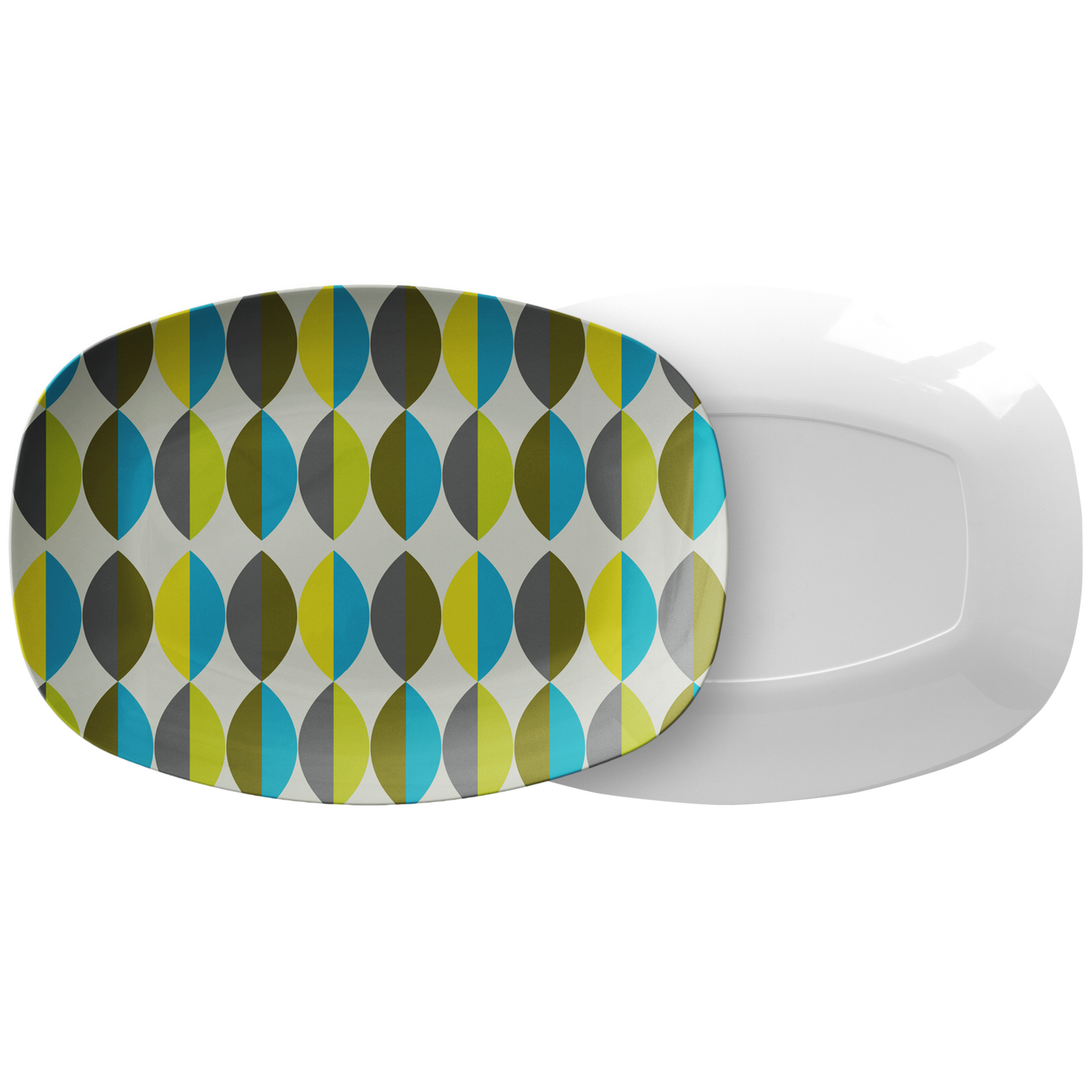 Mid Century Modern Serving Platter | Teal Blue Green