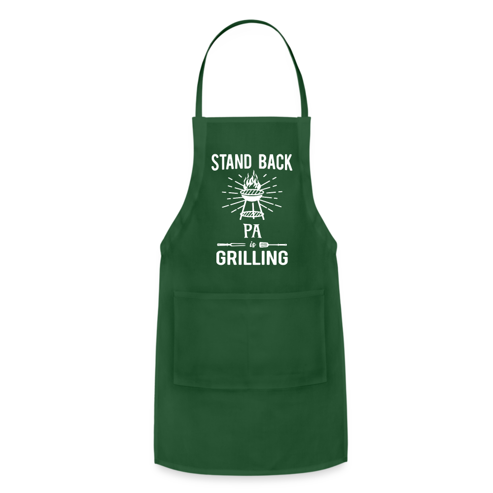 Stand Back Pa Is Grilling Adjustable Apron - forest green