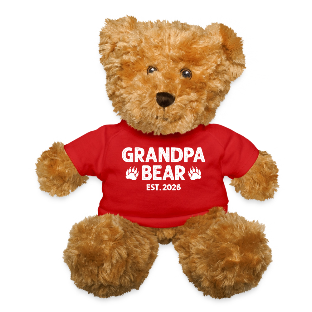 Grandpa Bear Est. 2026 Teddy Bear - red