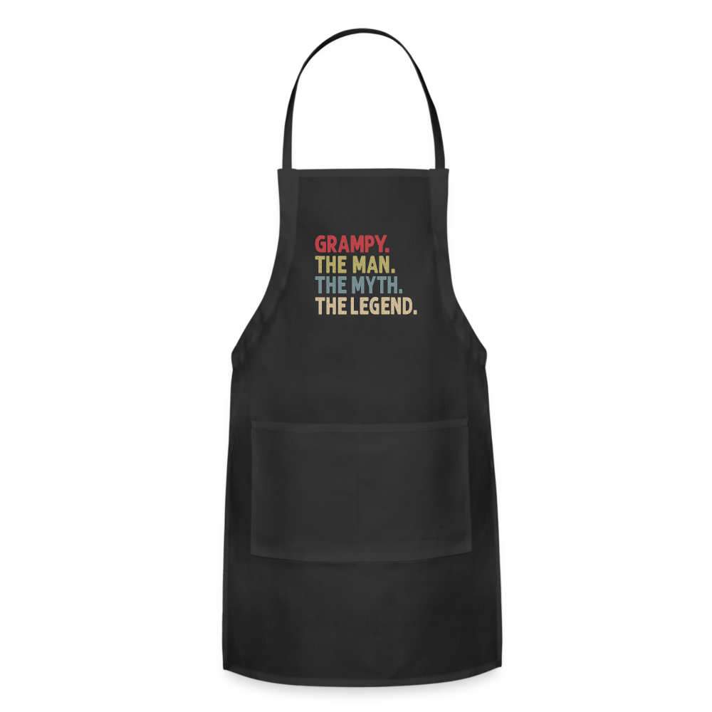 Grampy the Man the Myth the Legend Adjustable Apron - black