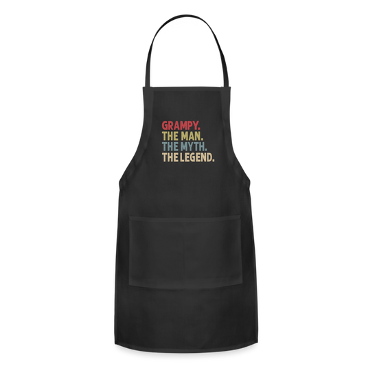 Grampy the Man the Myth the Legend Adjustable Apron - black