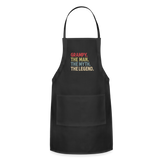 Grampy the Man the Myth the Legend Adjustable Apron - black