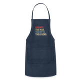 Grampy the Man the Myth the Legend Adjustable Apron - navy