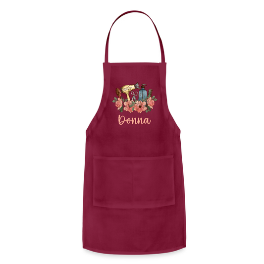 Donna Hair Stylist Adjustable Apron - burgundy