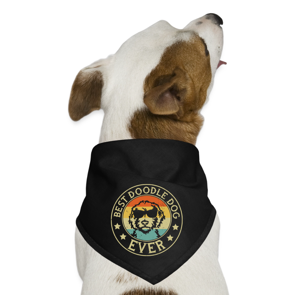 Best Doodle Dog Ever Dog Bandana - black