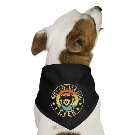 Best Doodle Dog Ever Dog Bandana - black
