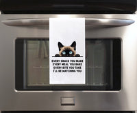 Siamese Cat Every Snack You Make Flour Sack Kitchen Towel Funny Peeking Kitty Dish Cloth Housewarming Hostess Birthday Christmas Gift