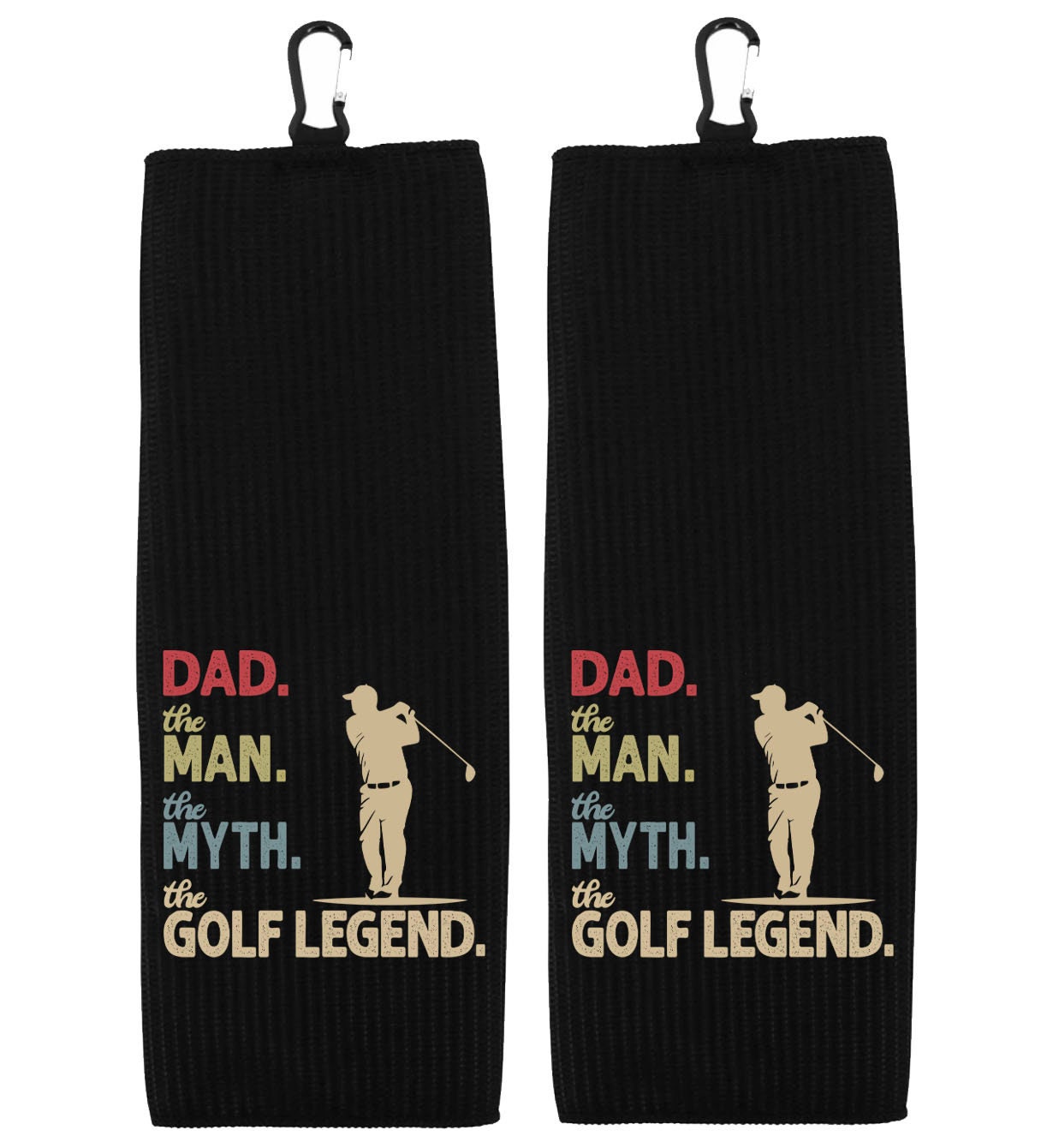 Dad the Man the Myth the Golf Legend Tri-fold Golf Towel with Clip 100% Microfiber Waffle Weave Gift Idea for Golfer Men Father Father's Day