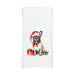 French Bulldog Christmas Flour Sack Kitchen Towel Frenchie Home Decor Hostess Birthday Xmas Gift