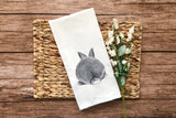 Set of 2 Bunny Butt Tea Towels Funny Cute Easter Rabbit Hare Cottontail Flour Sack Dish Bathroom or Kitchen Decor Decorative Hand Towel