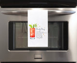 Bloody Mary Recipe Hand Towel with Hanging Loop - 100% Cotton Flour Sack Towels - Cute Bar Cart Towel - Hostess Birthday Mother's Day Gift