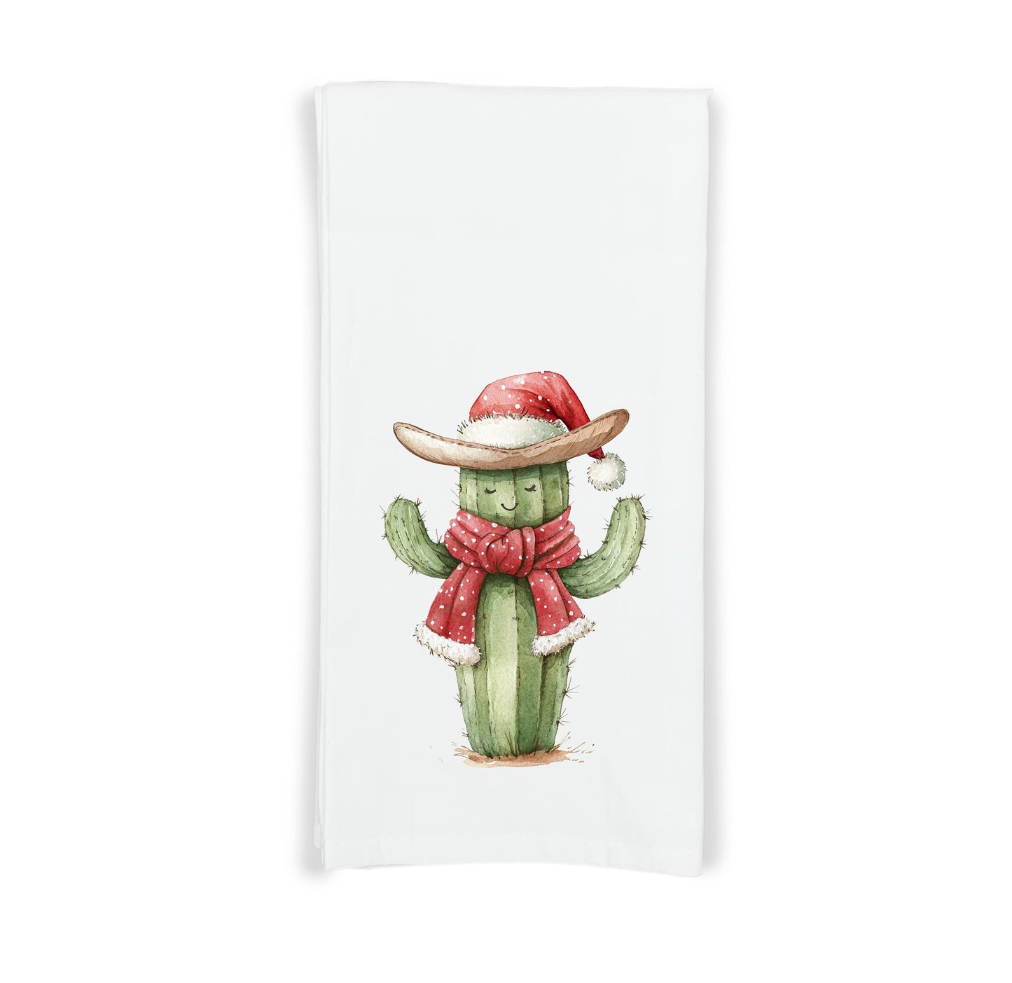 Christmas Santa Cactus Cowboy Snowman Flour Sack Kitchen Towel Country Western Holiday Home Decor Party Decorations