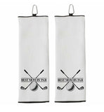 Best Mom By Par Tri-fold Golf Towel with Clip 100% Microfiber Waffle Weave Black White Gift Idea for Golfer Women