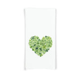 Lucky Shamrock Bouquet and Heart Shamrock Set of 2 Flour Sack Kitchen Towels Dish Cloth Hostess St Patricks Day Irish Gift for Women Men