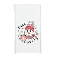Hippie Christmas Pink and Black Set of 3 Flour Sack Kitchen Tea Hand Towels Santa Claus Car and Snowman Holiday Home Decor Party Decorations