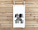 Dad's Kitchen Flour Sack Hand Towel, Birthday Father's Day Christmas Gift Idea for Men Who Love to Cook